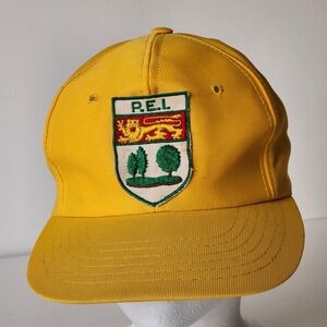 Vintage PEI Crest Trucker‎ Hat Mesh Cap Snap Back Patch 80s Prince Edward Island
